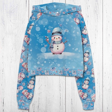 Pastel Xmas Snowman Blue Panel